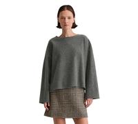 Strickpullover MARC O'POLO "aus Boiled Wool", Damen, Gr. S, rocky grau melange, Obermaterial: 88% Schurwolle, 12% Polyamid, unifarben, U-Boot-Ausschnitt, Pullover Strickpullover (39622306-S) rocky gra