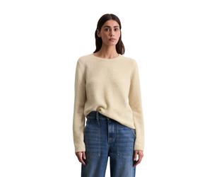 Strickpullover MARC O'POLO "aus Bou arn", Damen, Gr. S, light oat, Obermaterial: 50% Baumwolle, 35% Lama, 15% Polyamid, gestreift, Rundhals, Pullover Strickpullover (22386552-S) light oat