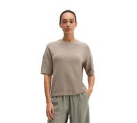 Strickpullover MARC O'POLO "aus Bou arn", Damen, Gr. XL, stone taupe melange, Obermaterial: 90% Baumwolle, 10% Polyamid, unifarben, Rundhals, Pullover Strickpullover (49016062-XL) stone taupe mela