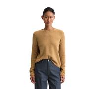 Strickpullover MARC O'POLO "aus Bou arn", Damen, Gr. S, beige (salted caramel), Obermaterial: 50% Baumwolle, 35% Lama, 15% Polyamid, gestreift, Rundhals, Pullover Strickpullover (48662952-S) salte