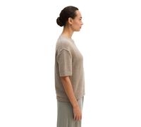 Strickpullover MARC O'POLO "aus Bou arn", Damen, Gr. XL, stone taupe melange, Obermaterial: 90% Baumwolle, 10% Polyamid, unifarben, Rundhals, Pullover Strickpullover (49016062-XL) stone taupe mela