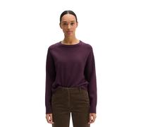 Strickpullover MARC O'POLO "aus Cotton Wool Stretch", Damen, Gr. M, lila (fresh aubergine), Obermaterial: 45% Baumwolle, 27% Polyester, 25% Schurwolle, 3% Elasthan, unifarben, Rundhals, Pullover Stric
