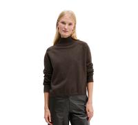Strickpullover MARC O'POLO "aus Cotton Wool Stretch", Damen, Gr. S, braun (stone braun melange), Strick, Obermaterial: 45% Baumwolle, 27% Polyester, 25% Schurwolle, 3% Elasthan, regular fit normal, Ra