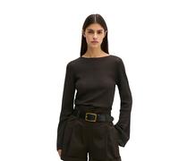 Strickpullover MARC O'POLO "aus edlem Viskose-Leinen-Mix", Damen, Gr. M, burnt coffee, Obermaterial: 73% Viskose, 14% Polyester, 13% Leinen, unifarben, U-Boot-Ausschnitt, Pullover Strickpullover (7479