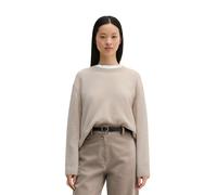Strickpullover MARC O'POLO "aus flauschiger Lambswool", Damen, Gr. L, natural, Obermaterial: 100% Schurwolle, unifarben, Rundhals, Pullover Strickpullover (23350749-L) natural
