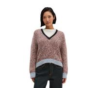 Strickpullover MARC O'POLO "aus flauschiger Lambswool", Damen, Gr. XL, bunt (medium blau), Obermaterial: 76% Wolle (Schafwolle), 24% Polyamid, unifarben, V-Ausschnitt, Pullover Strickpullover (2766044