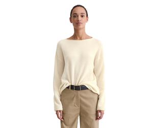 Strickpullover MARC O'POLO "aus flauschiger Lambswool", Damen, Gr. XS, raw cream, Obermaterial: 89% Schurwolle, 11% Vinylal, unifarben, U-Boot-Ausschnitt, Pullover Strickpullover (60704357-XS) raw cre