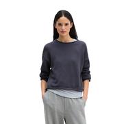 Strickpullover MARC O'POLO "aus Heavy Cotton-Garn", Damen, Gr. M, blau graphite, Obermaterial: 100% Baumwolle, unifarben, U-Boot-Ausschnitt, Pullover Strickpullover (15852633-M) blau graphite
