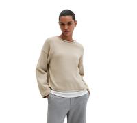 Strickpullover MARC O'POLO "aus Heavy Cotton-Garn", Damen, Gr. XL, linen beige, Obermaterial: 100% Baumwolle, unifarben, U-Boot-Ausschnitt, Pullover Strickpullover (67259554-XL) linen beige