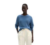 Strickpullover MARC O'POLO "aus Heavy-Weight-Organic-Cotton", Damen, Gr. M, blau (provincial blau), Obermaterial: 100% Baumwolle, unifarben, Rundhals, Pullover Strickpullover (25881263-M) provincial b