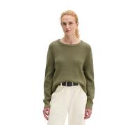 Strickpullover MARC O'POLO "aus Heavy-Weight-Organic-Cotton", Damen, Gr. XL, grün (pure sage), Obermaterial: 100% Baumwolle, unifarben, Rundhals, Pullover Strickpullover (91227948-XL) pure sage