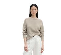 Strickpullover MARC O'POLO "aus Heavy-Weight-Organic-Cotton", Damen, Gr. XL, linen beige, Obermaterial: 100% Baumwolle, unifarben, Rundhals, Pullover Strickpullover (41457836-XL) linen beige