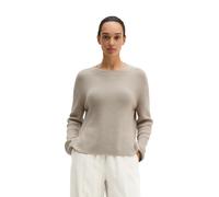 Strickpullover MARC O'POLO "aus Heavy-Weight-Organic-Cotton", Damen, Gr. XS, natural, Obermaterial: 100% Baumwolle, unifarben, Rundhals, Pullover Strickpullover (31431012-XS) natural