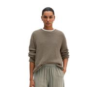 Strickpullover MARC O'POLO "aus Heavy-Weight-Organic-Cotton", Damen, Gr. XS, stone taupe melange, Obermaterial: 100% Baumwolle, unifarben, Rundhals, Pullover Strickpullover (28179521-XS) stone taupe m