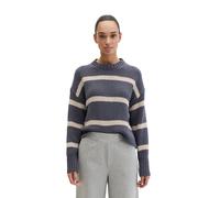 Rundhalspullover MARC O'POLO "aus hochwertigem Baumwoll-Mix", Damen, Gr. XL, dunkelblau, Obermaterial: 94% Baumwolle, 6% Polyamid, unifarben, Rundhals, Pullover Rundhalspullover (64417135-XL) dunkelbl