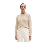 Strickpullover MARC O'POLO "aus hochwertigem Baumwoll-Mix", Damen, Gr. XL, linen beige, Obermaterial: 94% Baumwolle, 6% Polyamid, unifarben, Rundhals, Pullover Strickpullover (83488232-XL) linen beige
