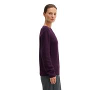 Strickpullover MARC O'POLO "aus Organic Cotton", Damen, Gr. XS, lila (pure plum), Obermaterial: 100% Baumwolle, unifarben, Rundhals, Pullover Strickpullover (63627067-XS) pure plum