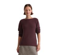 Strickpullover MARC O'POLO "aus Organic Cotton", Damen, Gr. XXS, braun (schwarz cherry), Obermaterial: 100% Baumwolle, unifarben, Rundhals, Pullover Strickpullover (70594346-XXS) schwarz cherry