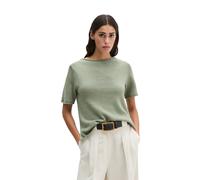 Strickpullover MARC O'POLO "aus Organic-Cotton-Leinen-Mix", Damen, Gr. L, fresh sage, Obermaterial: 52% Baumwolle, 48% Leinen, unifarben, Rundhals, Pullover Strickpullover (54713147-L) fresh sage