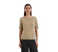 Strickpullover MARC O'POLO "aus Organic-Cotton-Leinen-Mix", Damen, Gr. S, beige (m723), Obermaterial: 52% Baumwolle, 48% Leinen, unifarben, Rundhals, Pullover Strickpullover (78781257-S) m723