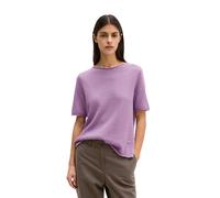 Strickpullover MARC O'POLO "aus Organic Cotton-Leinen-Mix", Damen, Gr. S, warm lila, Obermaterial: 52% Baumwolle, 48% Leinen, unifarben, Rundhals, Pullover Strickpullover (10639150-S) warm lila