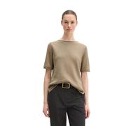 Strickpullover MARC O'POLO "aus Organic Cotton-Leinen-Mix", Damen, Gr. XXL, earthy taupe, Obermaterial: 52% Baumwolle, 48% Leinen, unifarben, Rundhals, Pullover Strickpullover (48770064-XXL) earthy ta