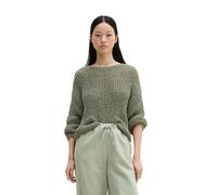 Strickpullover MARC O'POLO "aus Organic-Cotton-Mix-Slub", Damen, Gr. L, fresh sage, Obermaterial: 75% Baumwolle, 25% Polyester, unifarben, U-Boot-Ausschnitt, Pullover Strickpullover (61408969-L) fresh