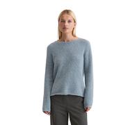Strickpullover MARC O'POLO "aus Schurwolle-Alpakawolle-Mix", Damen, Gr. L, slate blau, Obermaterial: 42% Schurwolle, 25% Polyacryl, 19% Alpaka, 13% Polyamid, 1% Elasthan, unifarben, U-Boot-Ausschnitt,