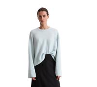 Strickpullover MARC O'POLO "aus Schurwolle-Alpakawolle-Mix", Damen, Gr. M, silber (silbery blau), Obermaterial: 49% Schurwolle, 25% Alpaka, 24% Polyamid, 2% Elasthan, unifarben, Rundhals, Pullover Str