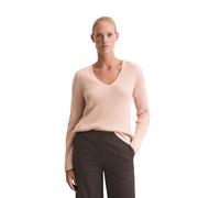 Strickpullover MARC O'POLO "aus softem Baumwoll-Garn", Damen, Gr. M, rosa (pastel rose), Obermaterial: 100% Baumwolle, unifarben, casual, V-Ausschnitt, Langarm, Pullover (34144738-M) pastel rose