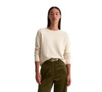 Strickpullover MARC O'POLO "aus softem Baumwolle-Schurwolle-Mix", Damen, Gr. S, light oat, Obermaterial: 45% Baumwolle, 27% Polyester, 25% Schurwolle, 3% Elasthan, unifarben, U-Boot-Ausschnitt, Pullov