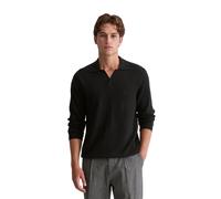 Strickpullover MARC O'POLO "aus softem Bio-Bauwoll-Schurwoll-Mix", Herren, Gr. S, schwarz, Obermaterial: 54% Baumwolle, 29% Schurwolle, 17% Polyamid, unifarben, Pullover Strickpullover (77874009-S) sc