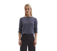 Strickpullover MARC O'POLO "aus softem Organic Cotton", Damen, Gr. XS, blau (stormy sky), Obermaterial: 100% Baumwolle, unifarben, U-Boot-Ausschnitt, Pullover Strickpullover (29882944-XS) stormy sky