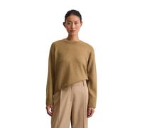 Strickpullover MARC O'POLO "aus softem Schurwolle-Mix", Damen, Gr. S, beige (salted caramel), Obermaterial: 75% Schurwolle, 25% Polyamid, unifarben, Rundhals, Pullover Strickpullover (41878055-S) salt