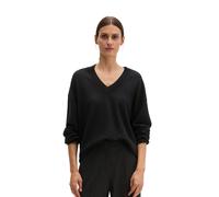 Strickpullover MARC O'POLO "aus softem Schurwolle-Mix", Damen, Gr. XXS, schwarz, Obermaterial: 50% Schurwolle, 33% Viskose, 17% Polyamid, unifarben, V-Ausschnitt, Pullover Strickpullover (18696269-XXS