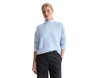 Strickpullover MARC O'POLO "aus softer Bio-Baumwolle", Damen, Gr. L, soft sea, Obermaterial: 100% Baumwolle, unifarben, Pullover Strickpullover (87716335-L) soft sea