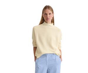 Strickpullover MARC O'POLO "aus softer Bio-Baumwolle", Damen, Gr. S, raw cream, Obermaterial: 100% Baumwolle, unifarben, Pullover Strickpullover (11891757-S) raw cream
