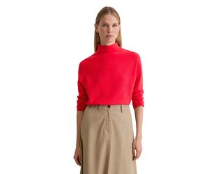 Strickpullover MARC O'POLO "aus softer Bio-Baumwolle", Damen, Gr. XXS, bright rot, Obermaterial: 100% Baumwolle, unifarben, Pullover Strickpullover (60750703-XXS) bright rot