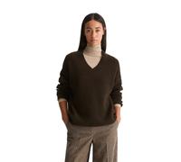 Strickpullover MARC O'POLO "aus weichem Schurwolle-Mix", Damen, Gr. S, braun (burnt coffee), Obermaterial: 80% Wolle, 20% Polyamid, unifarben, Pullover Strickpullover (60581113-S) burnt coffee