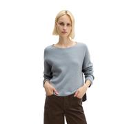 Strickpullover MARC O'POLO "aus weichem Schurwolle-Mix", Damen, Gr. XXL, grau (glacial blau), Obermaterial: 80% Wolle, 20% Polyamid, unifarben, U-Boot-Ausschnitt, Pullover Strickpullover (87851135-XXL
