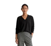 Strickpullover MARC O'POLO "aus weichem Schurwolle-Viskose-Mix", Damen, Gr. XXS, schwarz, Obermaterial: 50% Schurwolle, 33% Viskose, 17% Polyamid, unifarben, V-Ausschnitt, Pullover Strickpullover (618