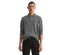 Strickpullover MARC O'POLO "aus weichem Woll-Viskose-Mix", Herren, Gr. S, grau (graphic grau melange), Obermaterial: 31% Wolle, 29% Schurwolle, 20% Viskose, 20% Polyamid, unifarben, Pullover Strickpul