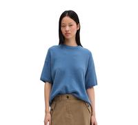 Strickpullover MARC O'POLO "aus weicher Merinowolle", Damen, Gr. S, blau (clear blau), Obermaterial: 100% Schurwolle, unifarben, Rundhals, Pullover Strickpullover (69804207-S) clear blau
