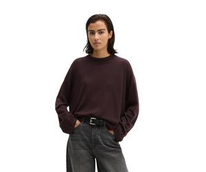 Strickpullover MARC O'POLO "aus weicher Merinowolle", Damen, Gr. S, schwarz cherry, Obermaterial: 98% Schurwolle, 2% Polyamid, unifarben, Rundhals, Pullover Strickpullover (36904358-S) schwarz cherry
