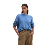 Strickpullover MARC O'POLO "aus weicher Merinowolle", Damen, Gr. XL, blau (clear blau), Obermaterial: 100% Schurwolle, unifarben, Rundhals, Pullover Strickpullover (21822827-XL) clear blau