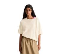Strickpullover MARC O'POLO DENIM "aus Cotton Slub Garn", Damen, Gr. XXL, creamy weiß, Obermaterial: 100% Baumwolle, unifarben, Rundhals, Pullover Strickpullover (26224653-XXL) creamy weiß