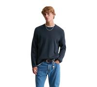 Strickpullover MARC O'POLO DENIM "aus Double-Face-Cotton", Herren, Gr. L, navy teal, Obermaterial: 67% Baumwolle, 29% Lyocell, 3% Polyamid, 1% Elasthan, unifarben, Pullover Strickpullover (50962466-L)