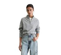 Strickpullover MARC O'POLO DENIM "aus flauschigem Schurwolle-Mix", Damen, Gr. S, stone melange, Obermaterial: 72% Schurwolle, 26% Polyamid, 2% Elasthan, unifarben, Pullover Strickpullover (27700608-S)