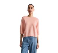 Strickpullover MARC O'POLO DENIM "aus kompaktem Baumwollgarn", Damen, Gr. L, peony pink, Obermaterial: 100% Baumwolle, unifarben, Rundhals, Pullover Strickpullover (36094354-L) peony pink