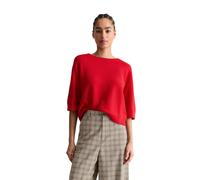 Strickpullover MARC O'POLO DENIM "aus kompaktem Baumwollgarn", Damen, Gr. XS, carmine rot, Obermaterial: 100% Baumwolle, unifarben, Rundhals, Pullover Strickpullover (87379663-XS) carmine rot